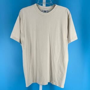 90s blank solid cream tshirt 1990s vintage